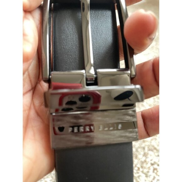 Perry Ellis Belt Size 38 Brown Faux Leather - Picture 4 of 9